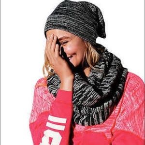 VS Pink Scarf and Beanie Set