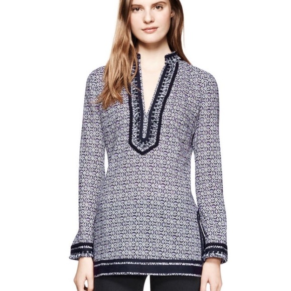 Tory Burch Tops - Tory Burch Linen Tunic With Fan Print