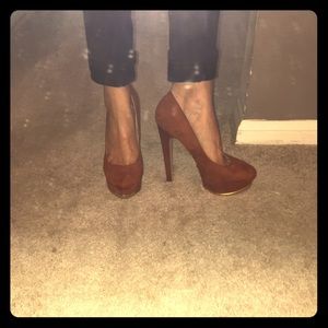 Brown Suede Stiletto Pumps