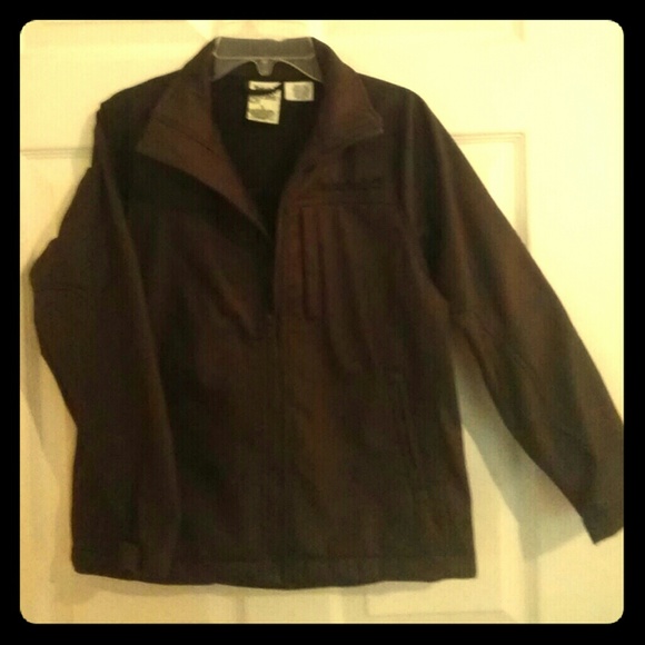 Boy's brown jacket.