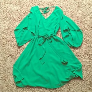 Flowy Deep v back dress