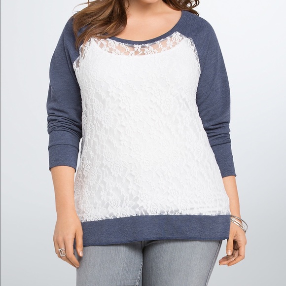 Torrid Size 1 Lace Front Sweat Shirt