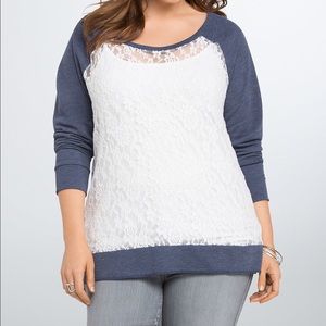 Torrid Size 1 Lace Front Sweat Shirt