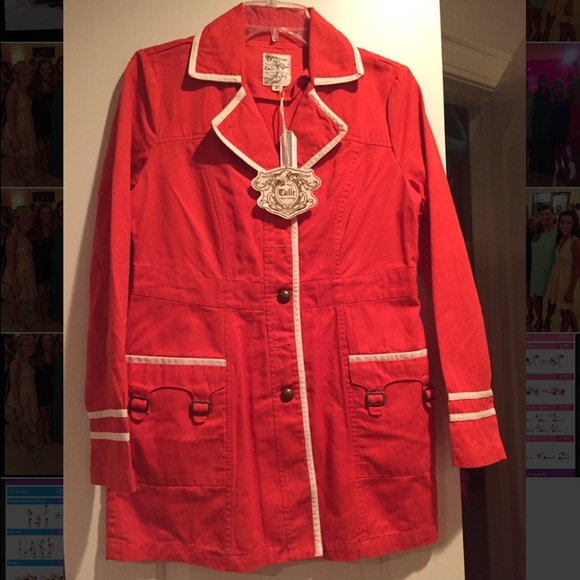 Orange long jacket