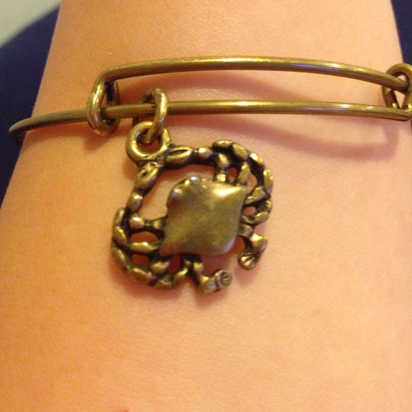 Alex and Ani gold crab charm bangle