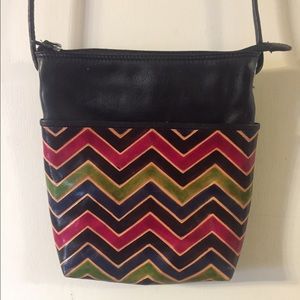 Leather chevron crossbody