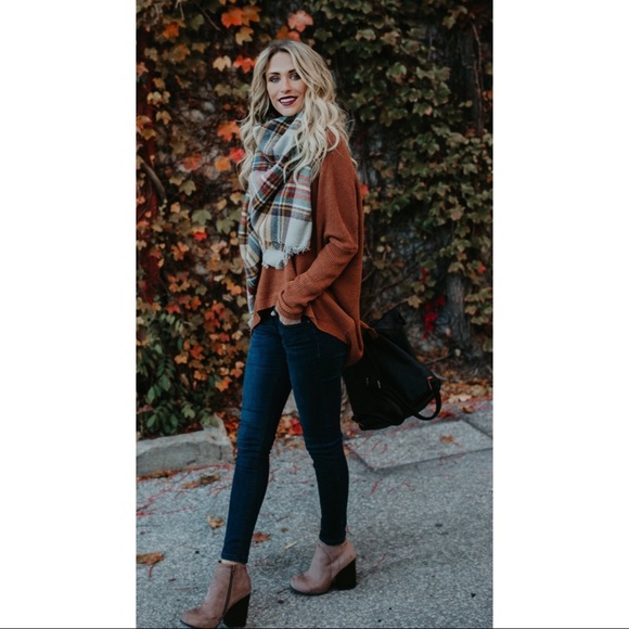 🔥BLACK FRIDAY🔥 Mustard Plaid Oversized Blanket Scarf - Picture 2 of 2