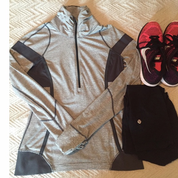 Lululemon "Run:Inspire" 1/2 zip pullover in Gray