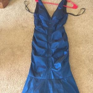 Royal blue dress with mermaid style bottom