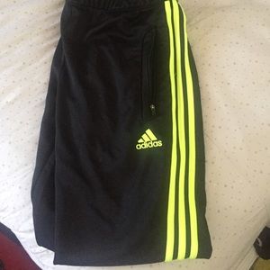 adidas black/yellow neon sweatpants