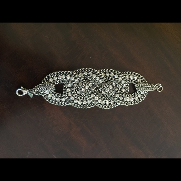 Stella and Dot Petra silver braided bracelet