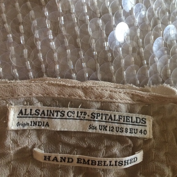 ALLSAINTS Sequin White Cocktail Dress UK 12 US 4-8 - Picture 3 of 3