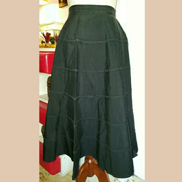 1940s Vintage Black Full Circle Skirt