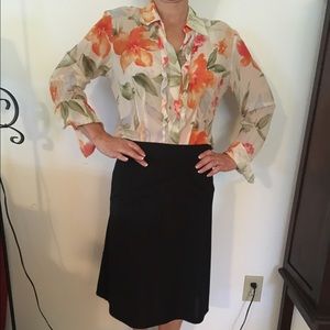 White long sleeve with orange floral print