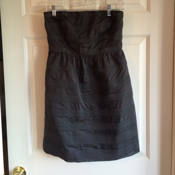 JCrew dark gray strapless dress - Picture 1 of 4