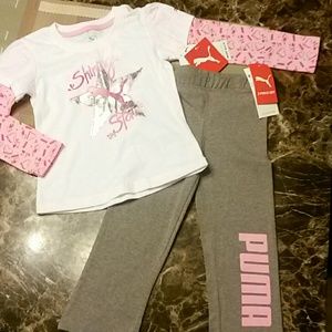 Two piece outfit.  NWT. Girls  Puma size 24 months