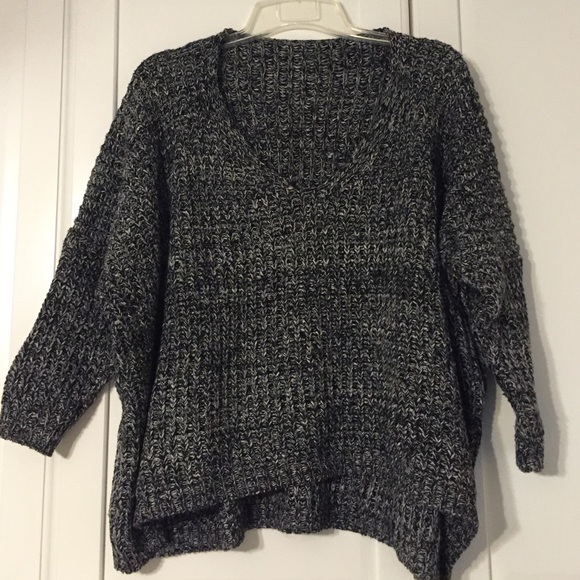 Black and white slouch sweater