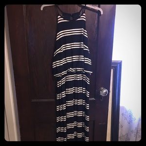 NWOT Navy Striped LOFT Maxi Dress