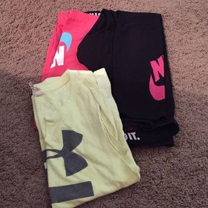 Nike leggings and under Armour shirt