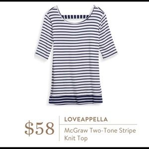 NWT Loveappella McGraw knit top