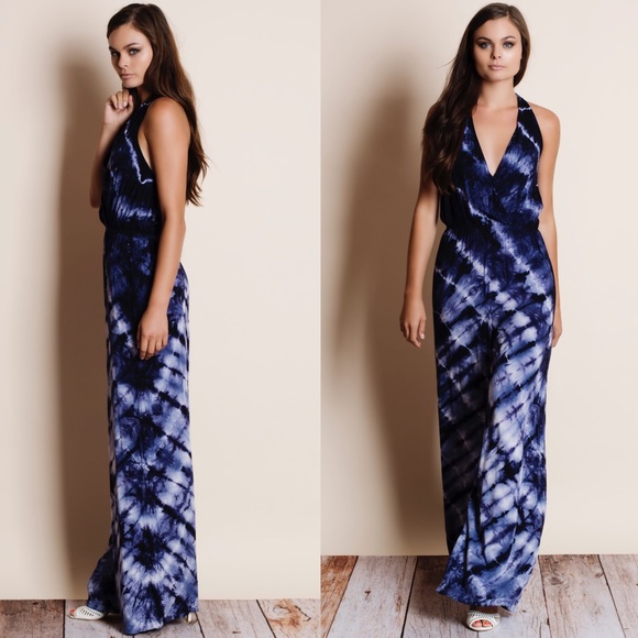 Tie Dye Halter Jumpsuit - Picture 2 of 4