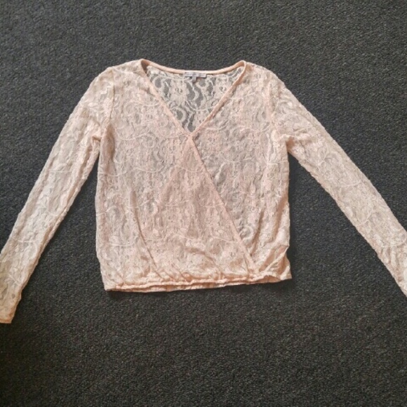 V neck lace blouse
