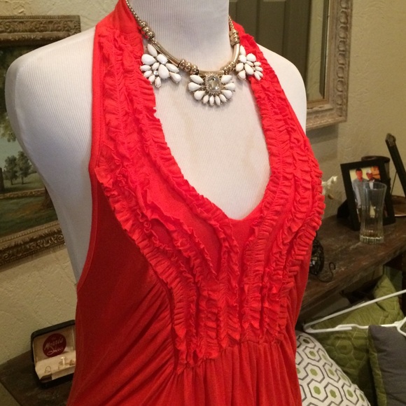 $45 Forever 21 Sz l sexy coral dress tunic - Picture 2 of 4