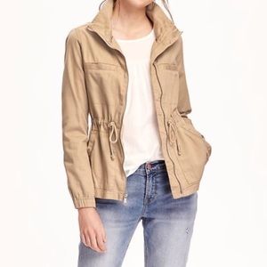 Beige Fall Cargo Jacket