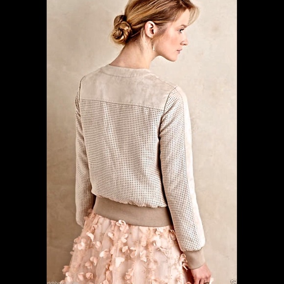 Anthropologie Hei Hei tan Vegan Suede  Jacket M - Picture 2 of 4