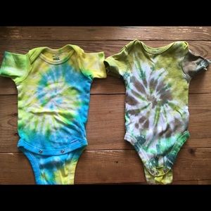Baby tie dyed onesies