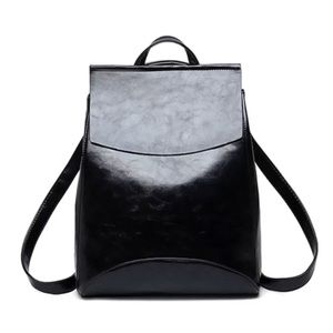 Faux Leather Structured Backpack