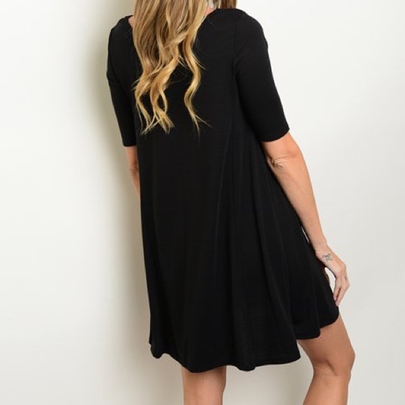 🎈LAST ONE🎈Black Babydoll Tunic Swing Dress - Picture 2 of 3