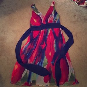Limited size 4 colorful dress with black sash