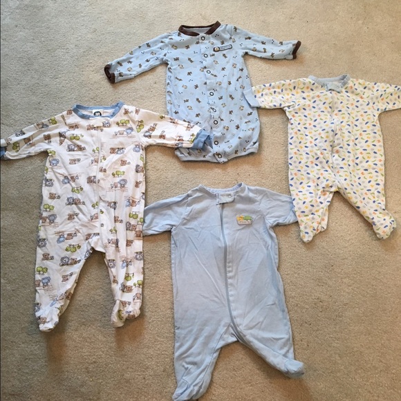 4 footsie pajamas boys 0-3 months old - Picture 1 of 1