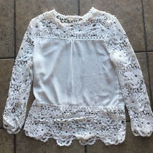 White lace shirt