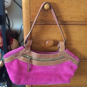 Kate Spade pink suede and leather shoulder bag