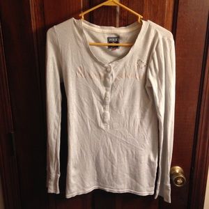 Silver V.S pj top Pink Brand has sparkles on it