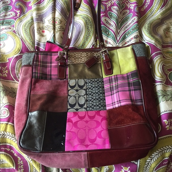 Coach patchwork tote! Multi colored!!
