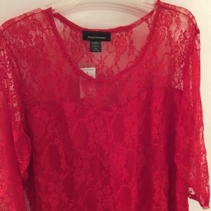 Red Lace Top