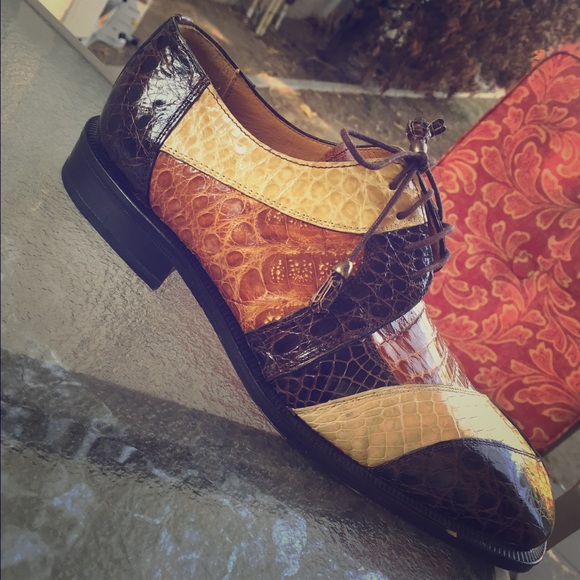 David Edens Crocodile men's dress shoes - Picture 1 of 2