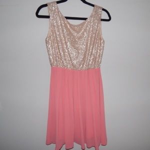 Sequin gold and pink dress