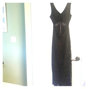 Material Girl • black lace maxi