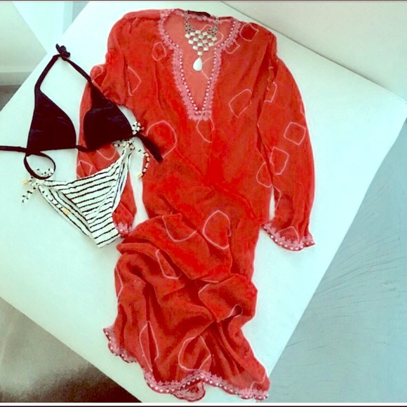 BCBG Maxazria Red Kaftan