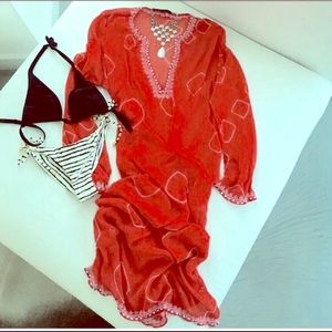 BCBG Maxazria Red Kaftan