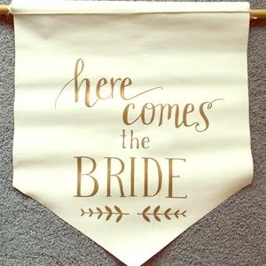 Wedding sign decor - "here comes the bride"