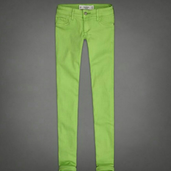 New! Abercrombie & Fitch Lime Corduroy Jegging