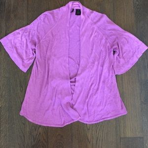 Purple open knit light weight cardigan sweater