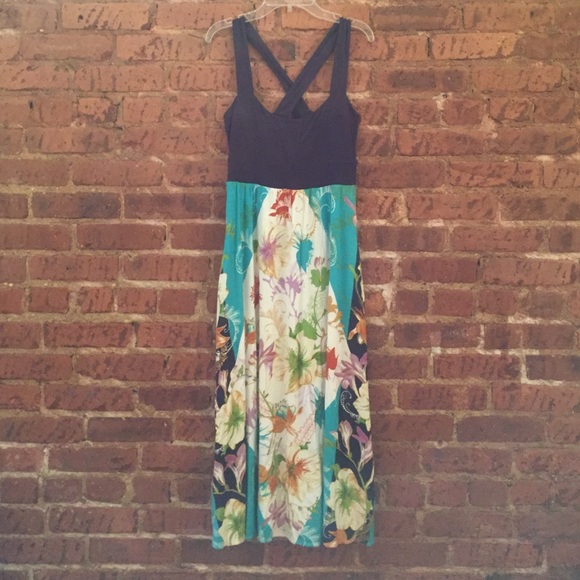 ANTHRO Criss Cross Back Midi Dress