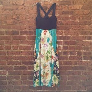 ANTHRO Criss Cross Back Midi Dress