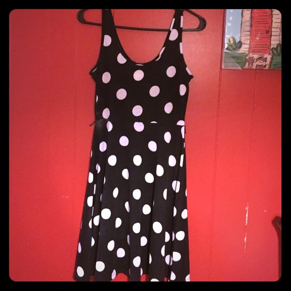 Black and white polka dot dress